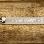Home Sweet Home Woven Keychain - Light Taupe by Parsley & Pepper — handwoven embroidered keychain, view 2