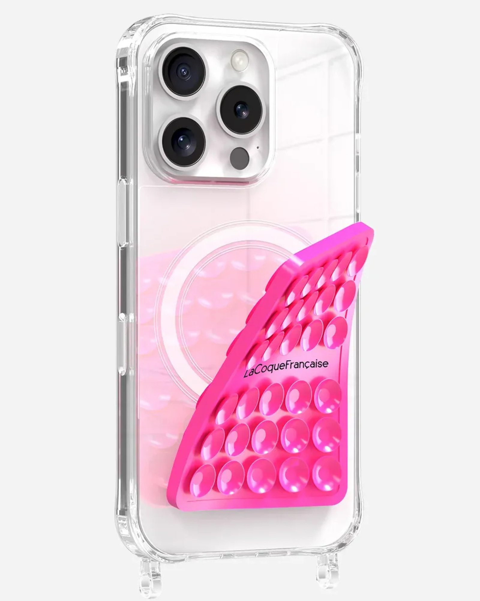 Pink Silicone Phone Grip soft touch smartphone holder accessory