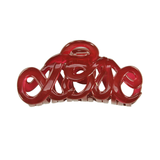 Raspberry Love hair claw with glossy acetate finish front view
