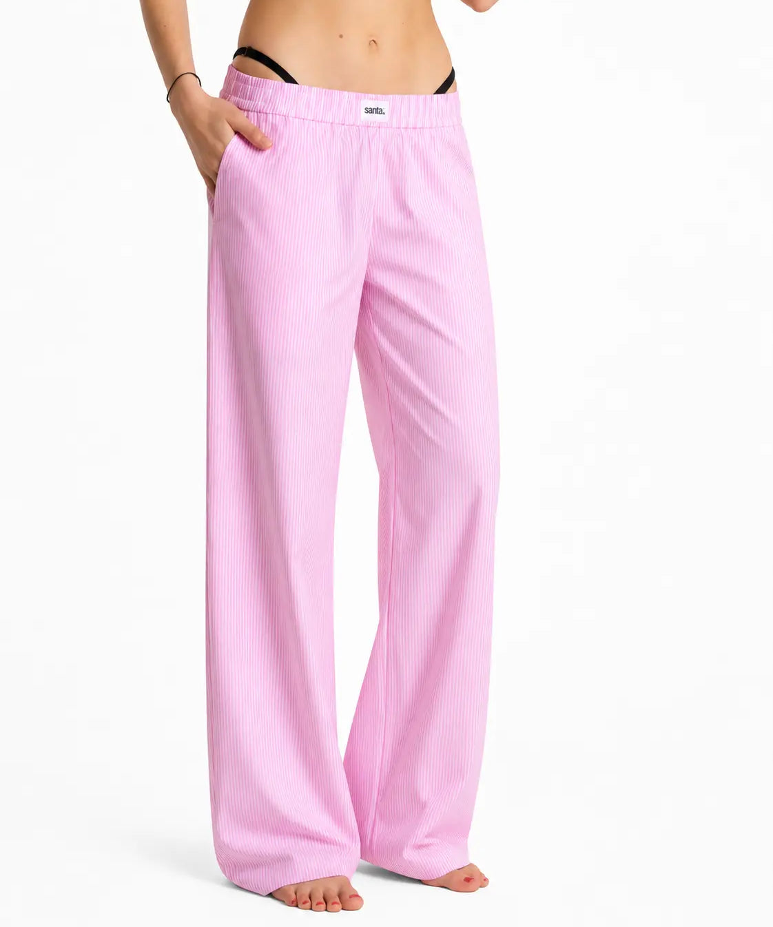 SANDIA Candy-Striped Cotton Wide-Leg Pants – view 2