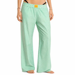 SANDIA Green Striped Cotton Wide-Leg Pants – view 4
