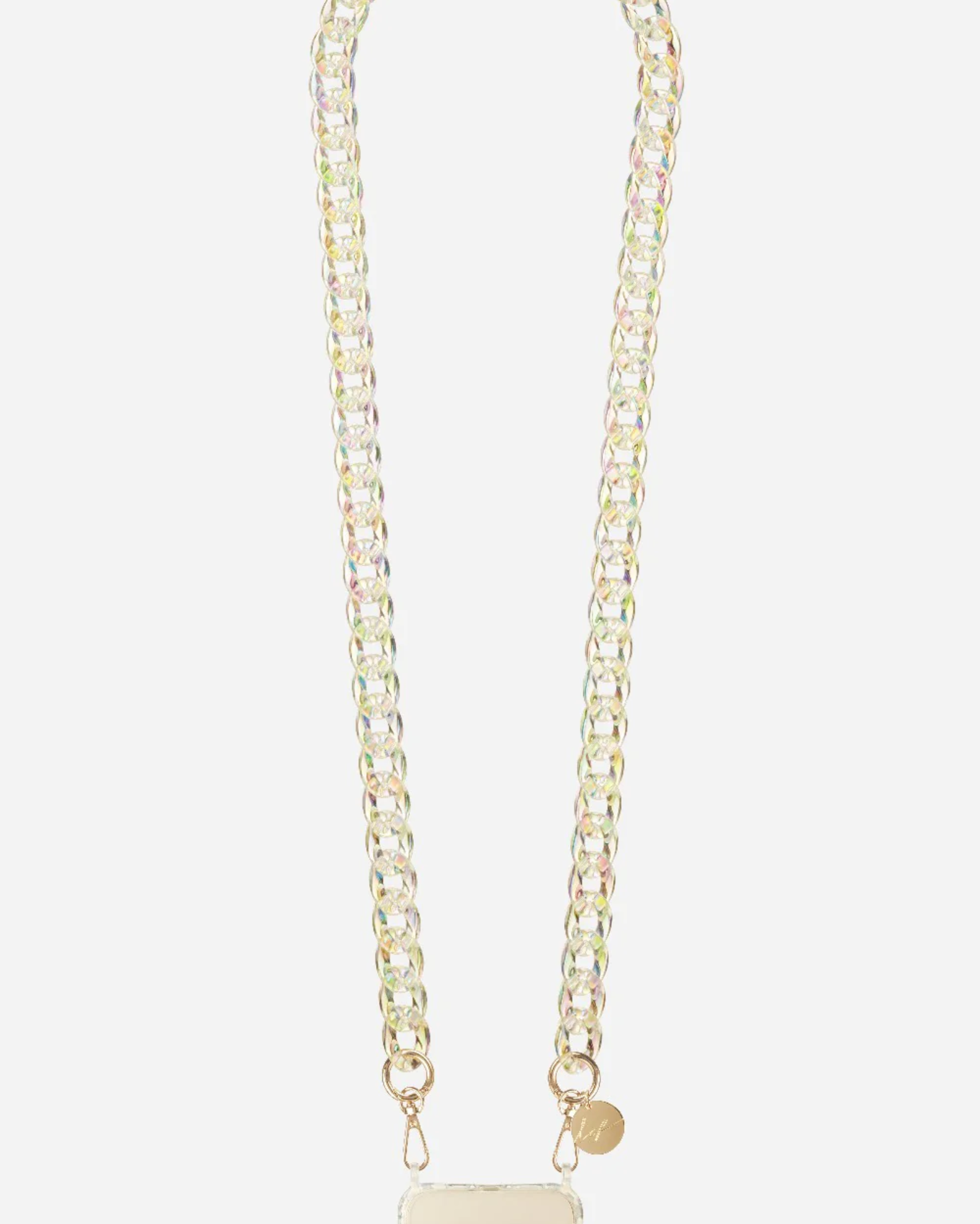Sarah Holographic Phone Chain iridescent rainbow crossbody smartphone accessory
