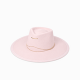 Van Palma Anna felt fedora hat in pale rose, front view
