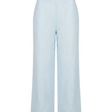 Van Palma Lune wide-leg linen trousers in sky blue, front view