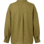 Oversized Linen Shirt – Olive Green – view 2