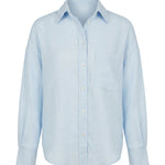 Oversized Linen Shirt – Sky Blue – front view