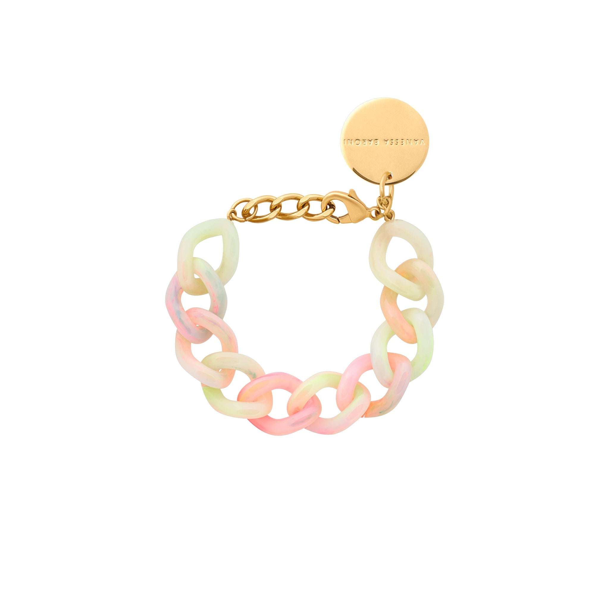Mini Flat Chain Bracelet in Neon Rainbow by Vanessa Baroni