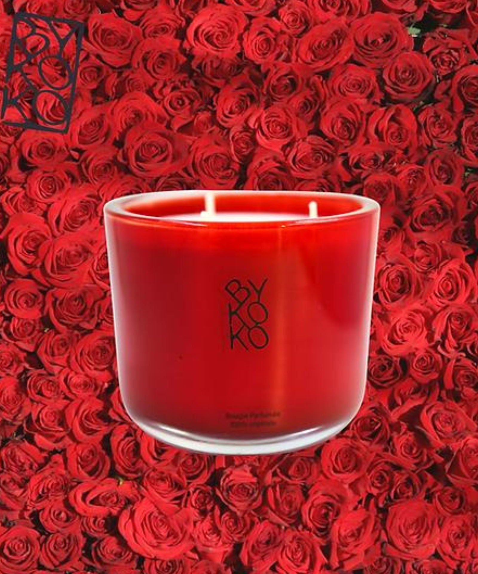 Bykoko Midnight in Paris 1kg Red Glass Candle - Amber Vanilla