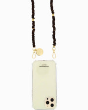 Gaby Brown Wooden Pearls Phone Strap