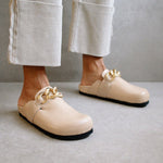 ALOHAS - Gold Chain Clogs | Nude