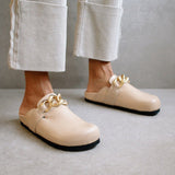 ALOHAS - Gold Chain Clogs | Nude