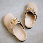 ALOHAS - Gold Chain Clogs | Nude