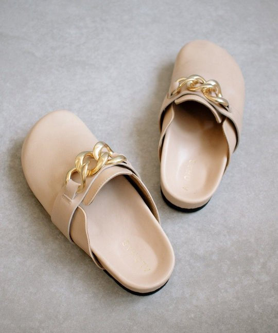 ALOHAS - Gold Chain Clogs | Nude