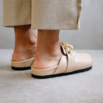 ALOHAS - Gold Chain Clogs | Nude