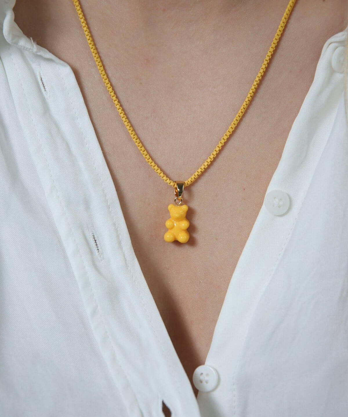 CRYSTAL HAZE - Classic Nostalgia Bear Pendant | Yellow