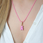 CRYSTAL HAZE - Pave Nostalgia Bear Pendant | Candy Pink