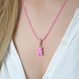 CRYSTAL HAZE - Pave Nostalgia Bear Pendant | Candy Pink