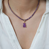 CRYSTAL HAZE - Pave Nostalgia Bear Pendant | Purple