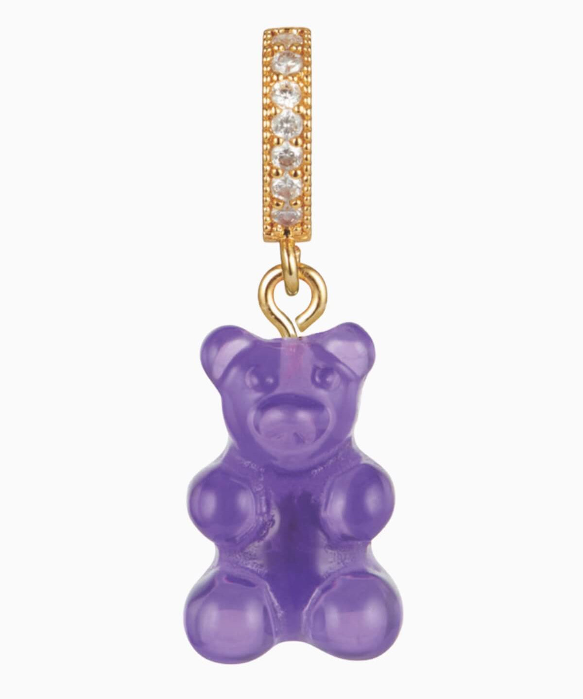 CRYSTAL HAZE - Pave Nostalgia Bear Pendant | Purple
