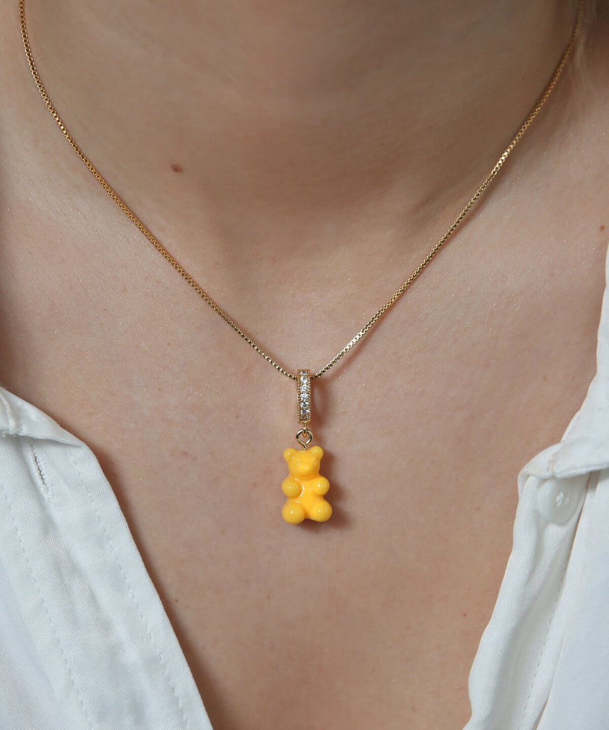 CRYSTAL HAZE - Pave Nostalgia Bear Pendant | Yellow