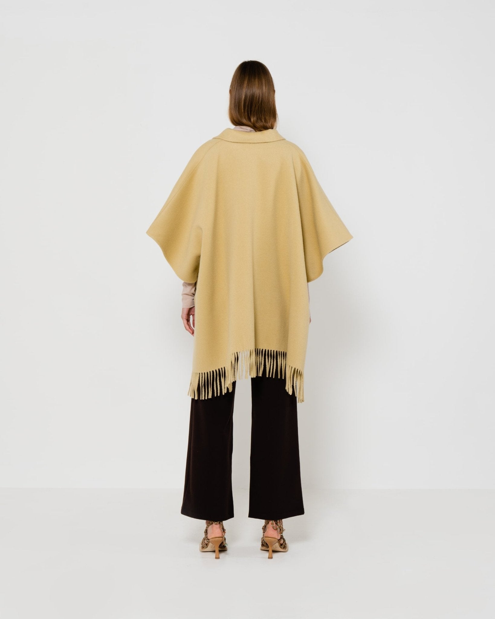 EMIN + PAUL - Fringe Wool Poncho | Camel