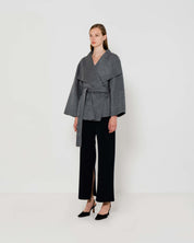 EMIN + PAUL - Wrap-over wool coat | Grey