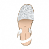 MINORQUINES - Avarca Sandals | Silver Glitter