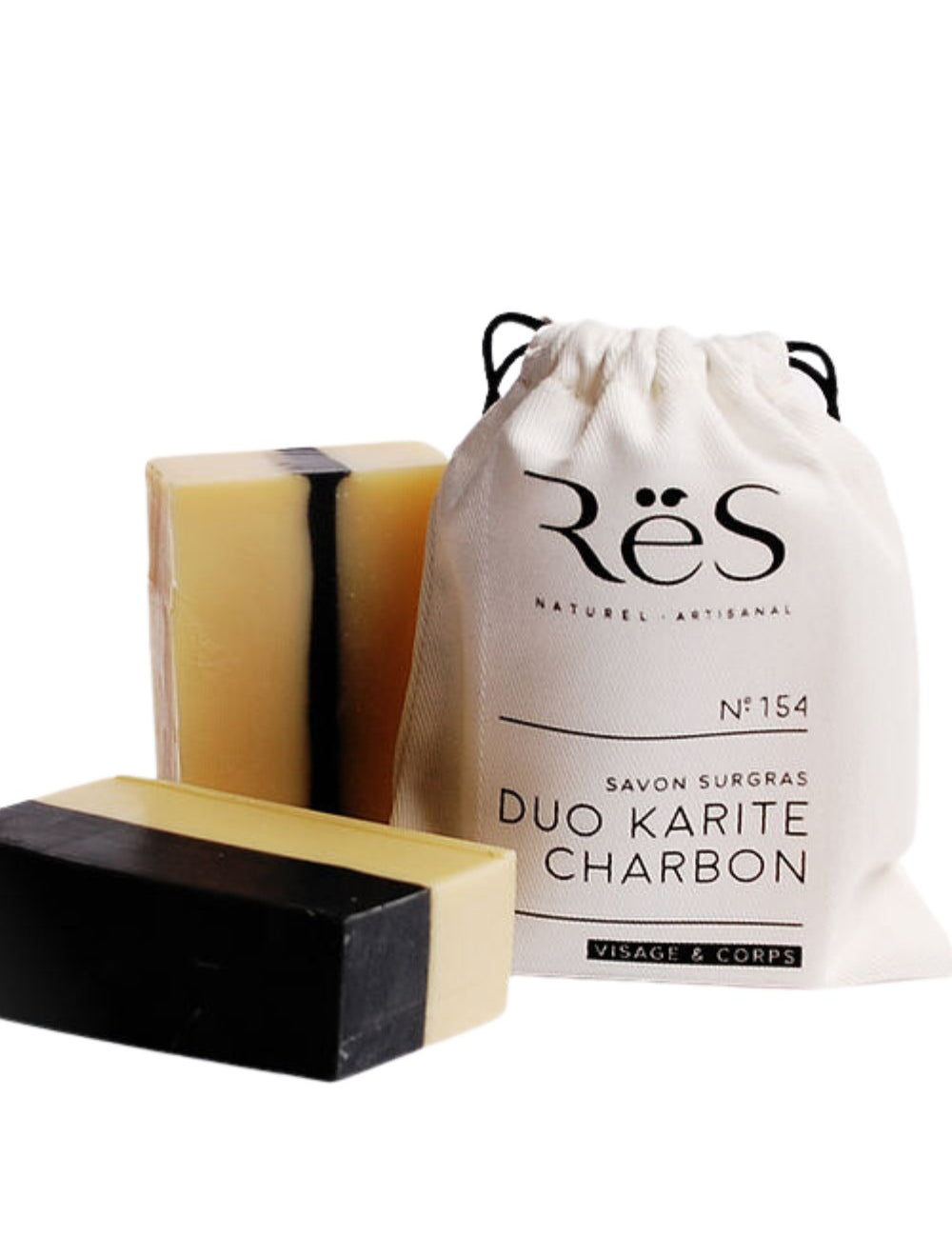 RES NATURAL - Shea Butter and Charcoal Moisturizing Soap - Skin Hydration and Purification