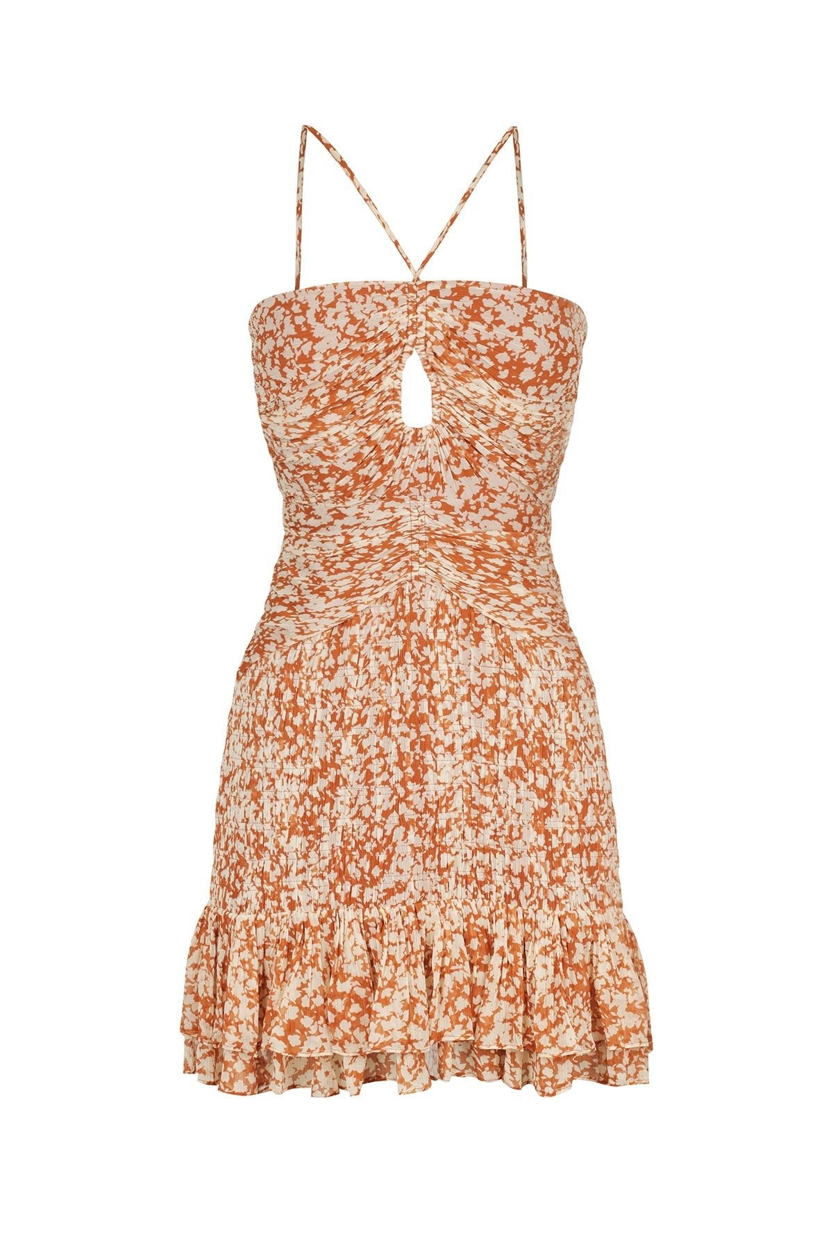 SHONA JOY - HALA Keyhole Mini Dress | Burnt Orange