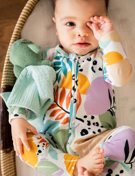 Baby wearing TILOUCO - Organic Cotton Baby Pyjamas | Tropic
