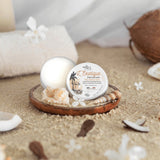 Exotic solid deodorant with natural coconut fragrance in eco-friendly packaging