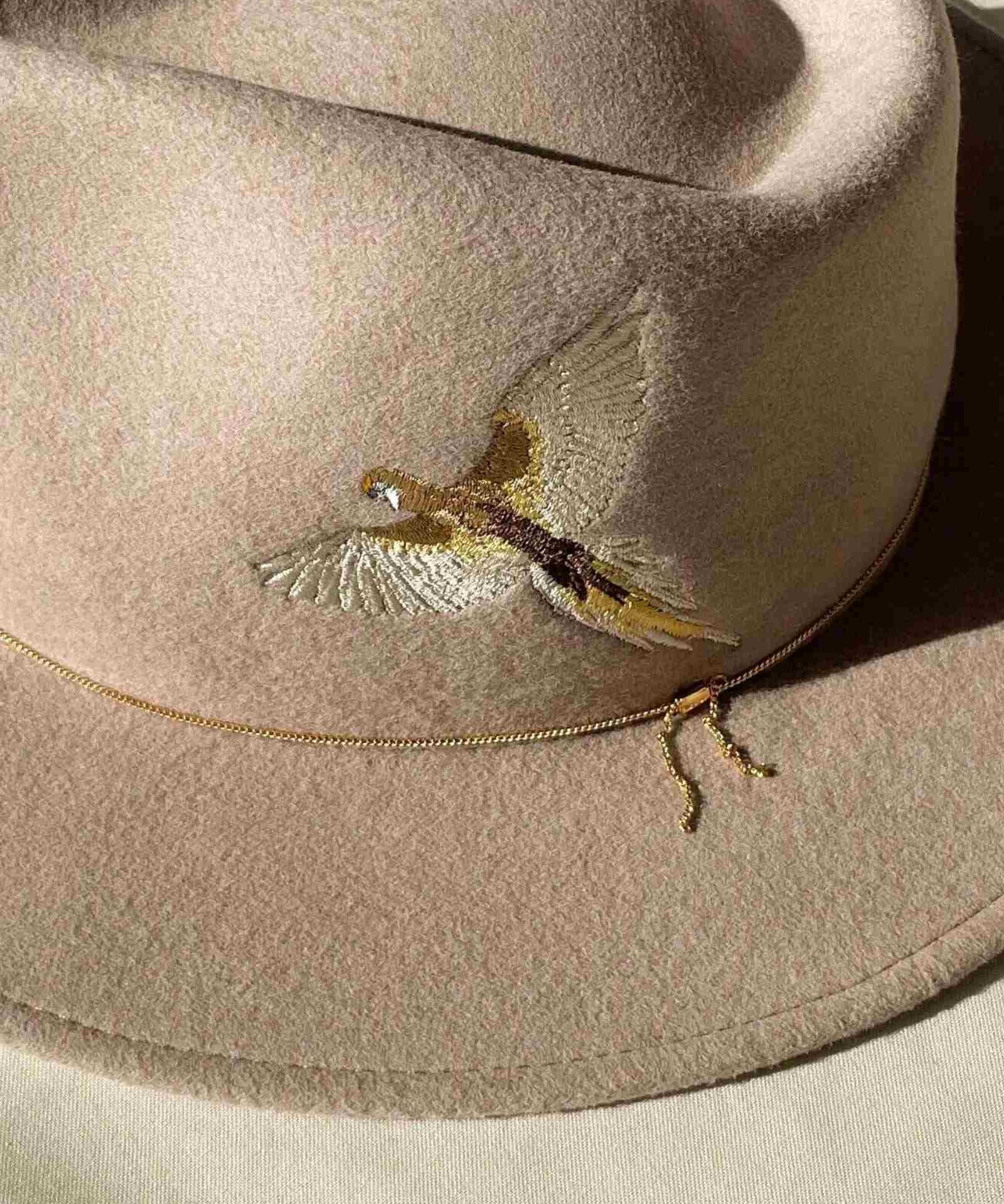 VAN PALMA - DAKOTA Embroidered Fedora | Light Beige