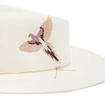 VAN PALMA - DAKOTA Embroidered Gold Trim Fedora | Off White