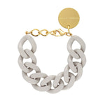 Vanessa Baroni Flat Chain Bracelet in Glossy Grey – bold and lightweight statement jewelry