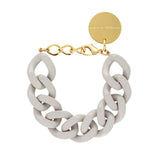 Vanessa Baroni Flat Chain Bracelet in Glossy Grey – bold and lightweight statement jewelry
