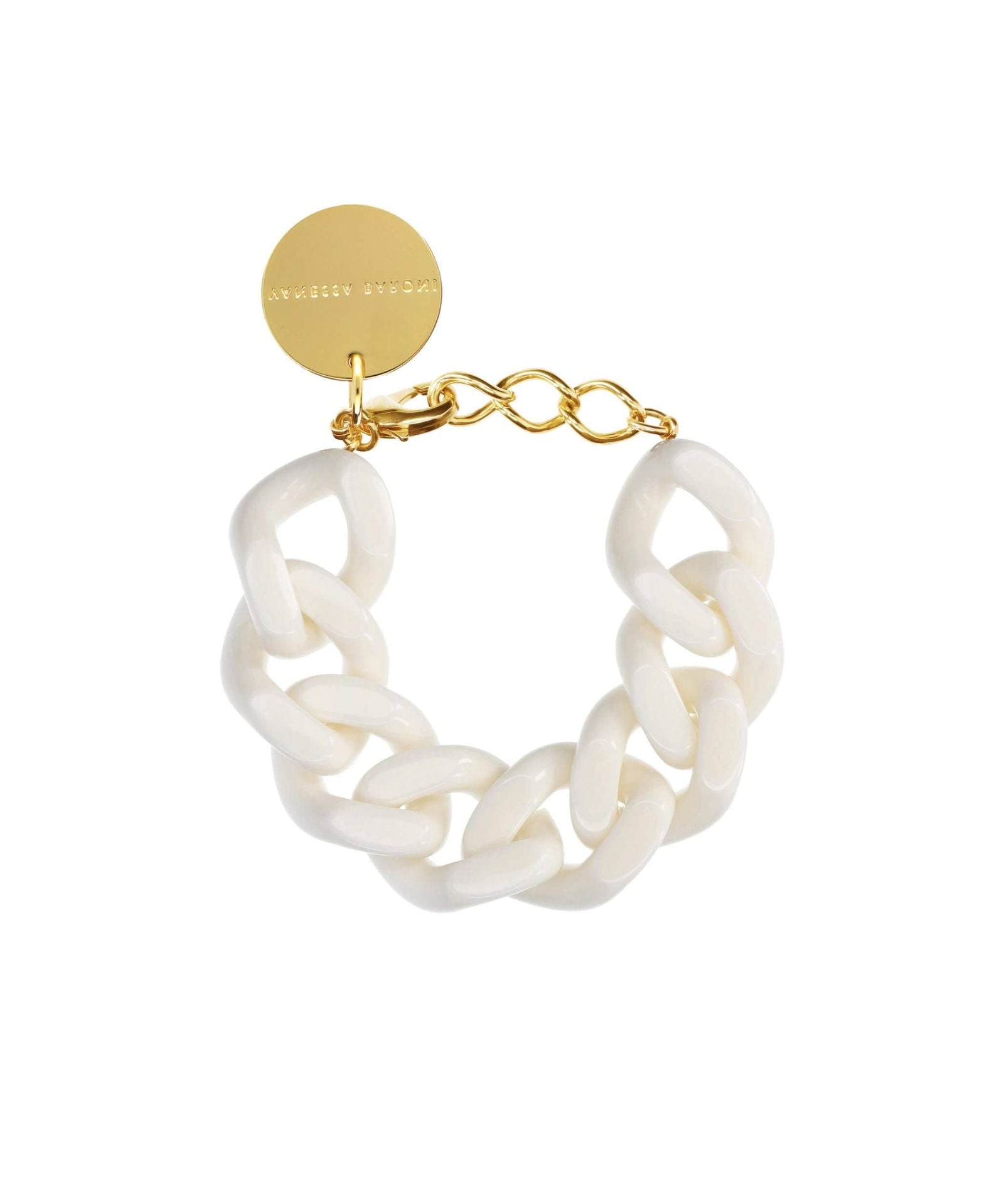 VANESSA BARONI - Flat Chain Bracelets in white gloss