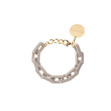Vanessa Baroni Tank Bracelet in Matt Grey Finish - Timeless Acetate Design with Gold Clasp 